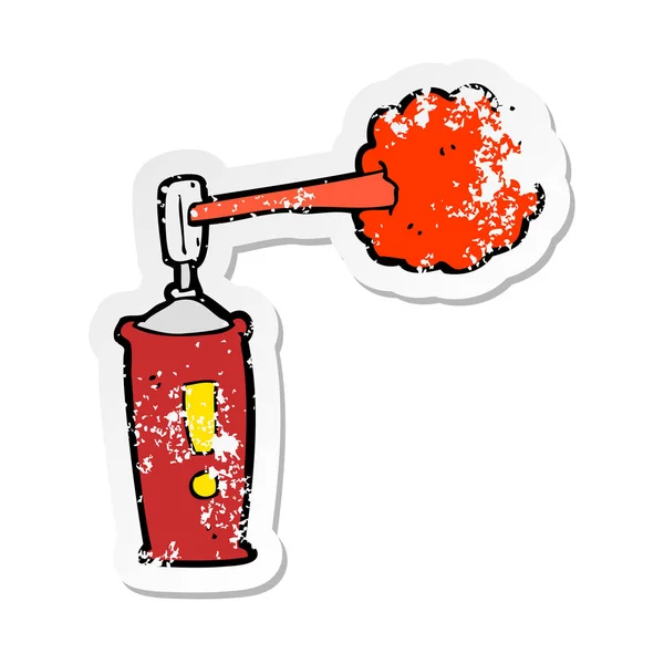 Retro Noodlijdende Sticker Van Een Cartoon Spray Kan — Stockvector