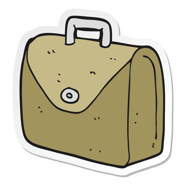 Sticker Cartoon Old Briefcase — Stock Vector