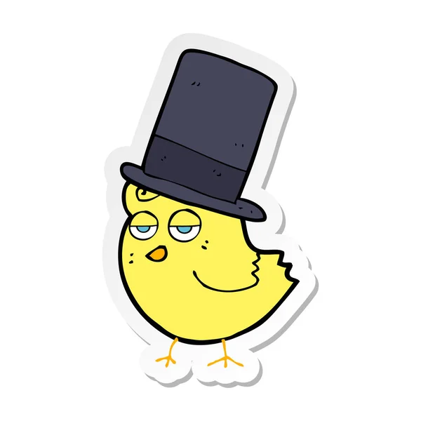 Stiker Dari Burung Kartun Atas Topi - Stok Vektor