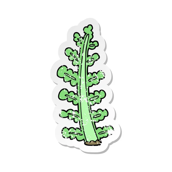 Pegatina Angustiada Una Planta Dibujos Animados — Vector de stock