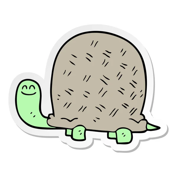 Sticker Cartoon Tortoise — Stock Vector