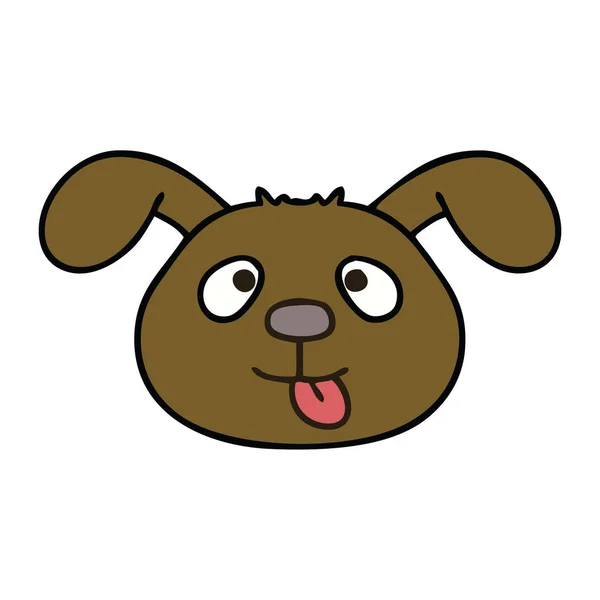 Bizarre dessin à la main dessin animé visage de chien — Image vectorielle