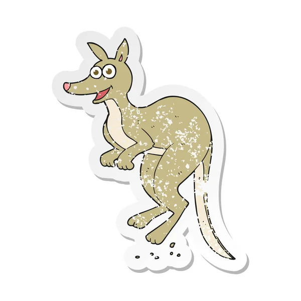 Retro-Aufkleber eines Cartoon-Kängurus — Stockvektor
