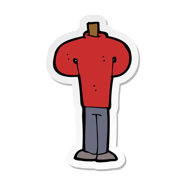 Sticker Cartoon Body Standing Still — Stock Vector