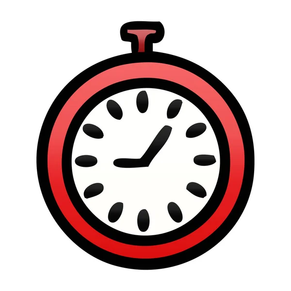 Caricatura Sombreada Gradiente Tapón Tiempo — Vector de stock