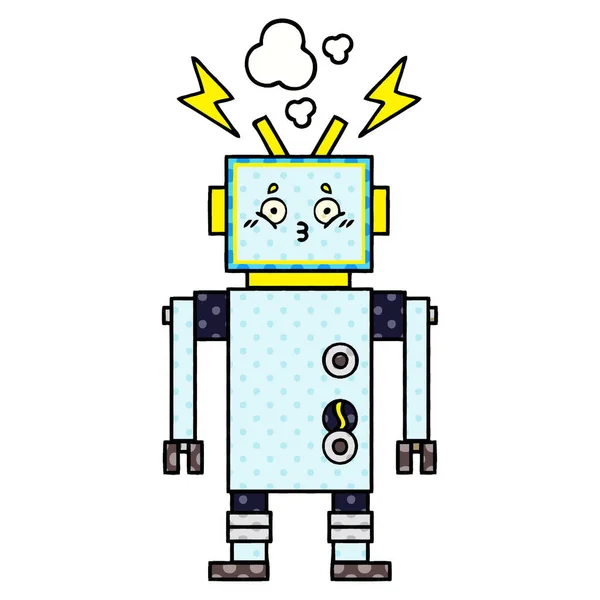 Historieta Estilo Cómic Robot — Archivo Imágenes Vectoriales