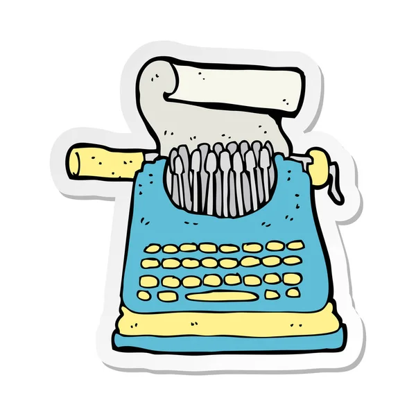 Sticker Cartoon Typewriter — Stock Vector