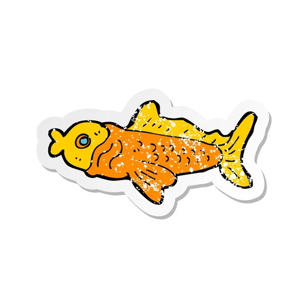 Наклейка Карикатурную Смешную Рыбу — стоковый вектор