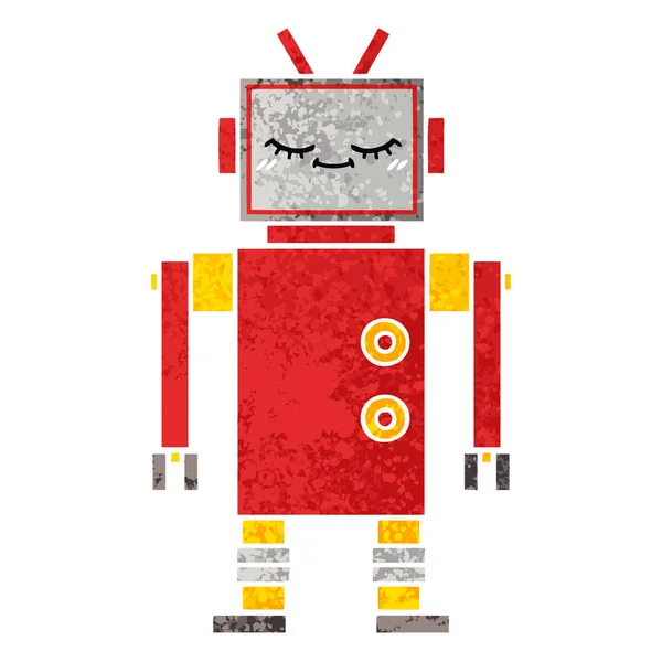 Retro illustration style cartoon robot — Stock Vector