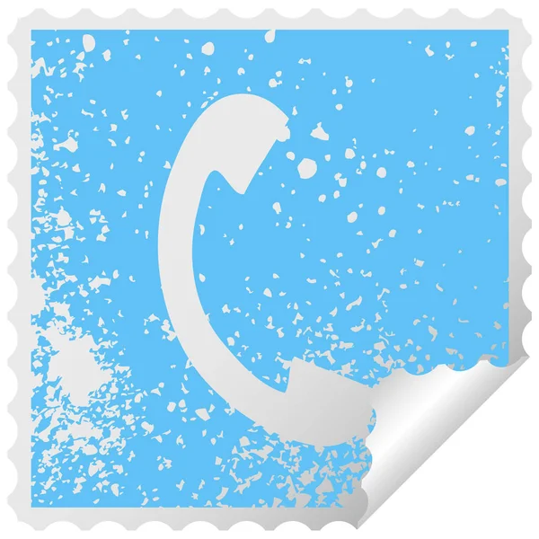 Etiket sembol telefon yakışıklı peeling sıkıntılı Meydanı — Stok Vektör