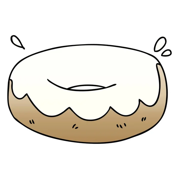 Peculiar gradiente sombreado caricatura helado donut — Vector de stock
