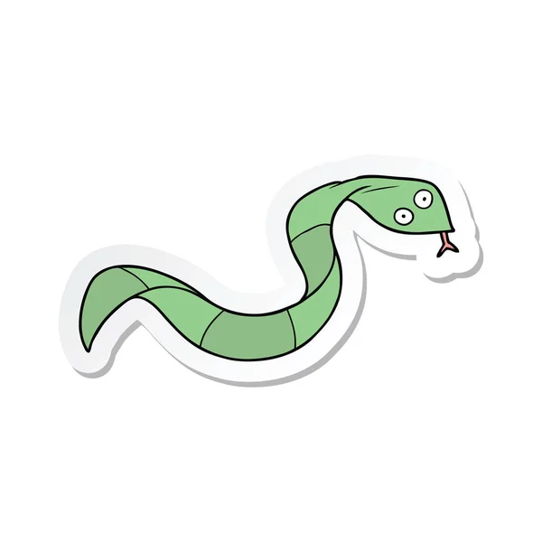 Etiqueta de uma cobra de desenho animado — Vetor de Stock
