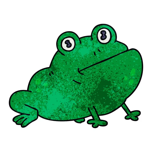 Handgezeichneter Skurriler Cartoon Frosch — Stockvektor