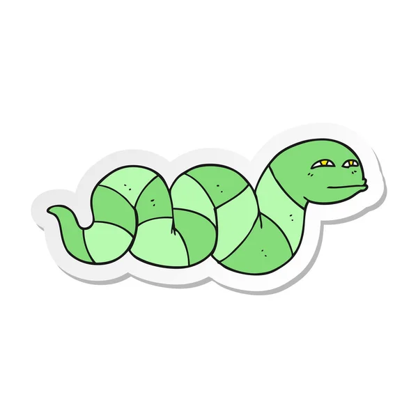 Adesivo di un serpente cartone animato — Vettoriale Stock