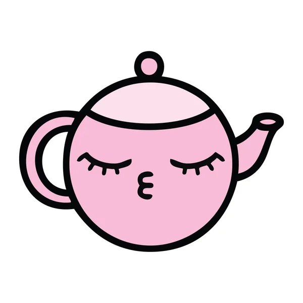 Милі мультфільми чайник — стоковий вектор