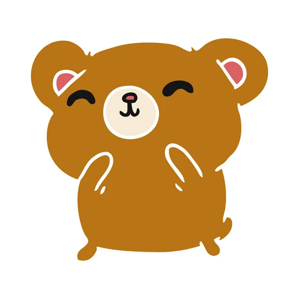 Desenho Animado Ilustração Kawaii Bonito Feliz Urso —  Vetores de Stock
