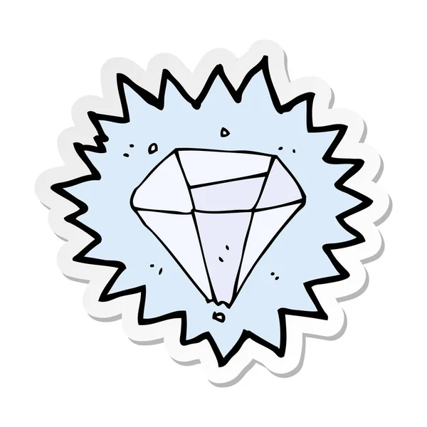 Etiqueta de um diamante de desenho animado — Vetor de Stock