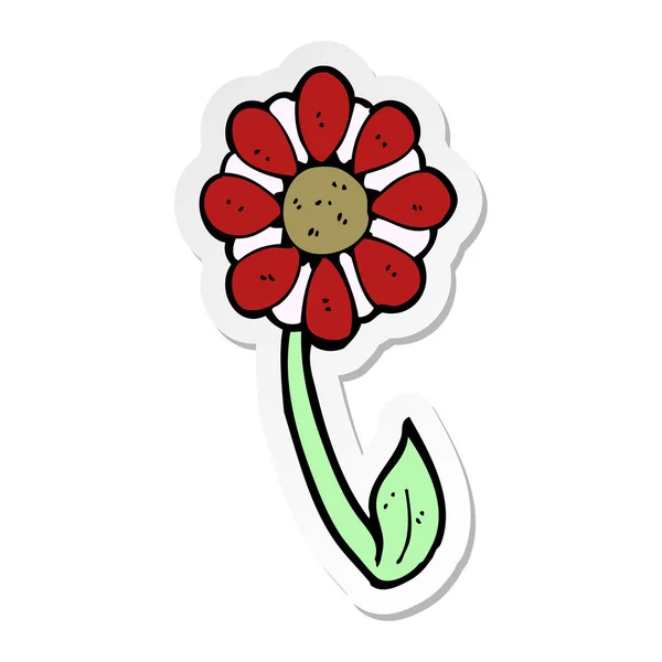 Etiqueta de uma flor de desenho animado — Vetor de Stock