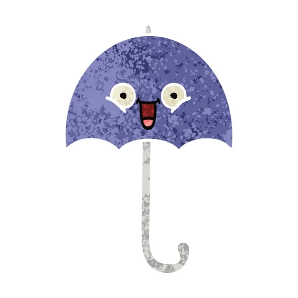 Desenho Animado Estilo Ilustração Retro Guarda Chuva — Vetor de Stock