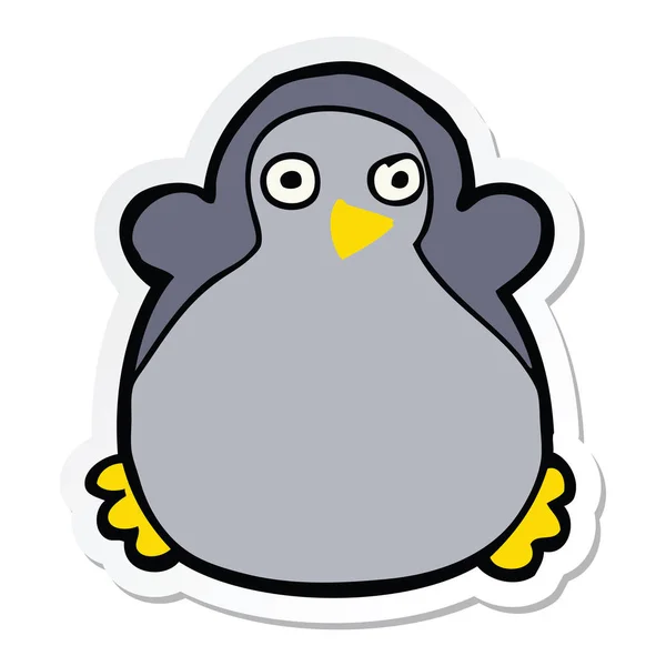 Sticker of a cartoon penguin — Stock Vector