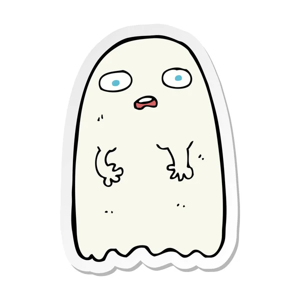 Sticker of a funny cartoon ghost — Stock Vector