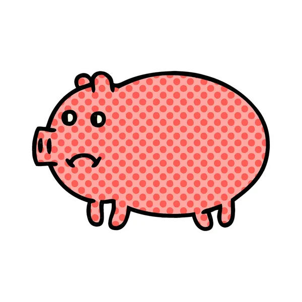 Comic book style cartoon pig — Stock Vector