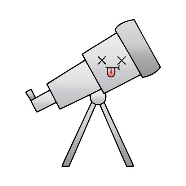 Desenho Animado Sombreado Gradiente Telescópio — Vetor de Stock