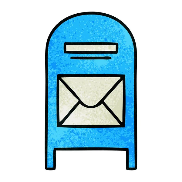 メール ボックスのレトロなグランジ テクスチャ漫画 — ストックベクタ