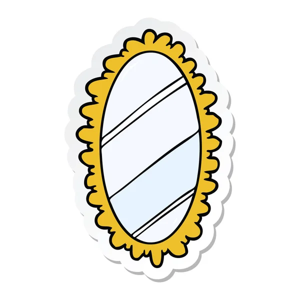Sticker van een cartoon-spiegel — Stockvector