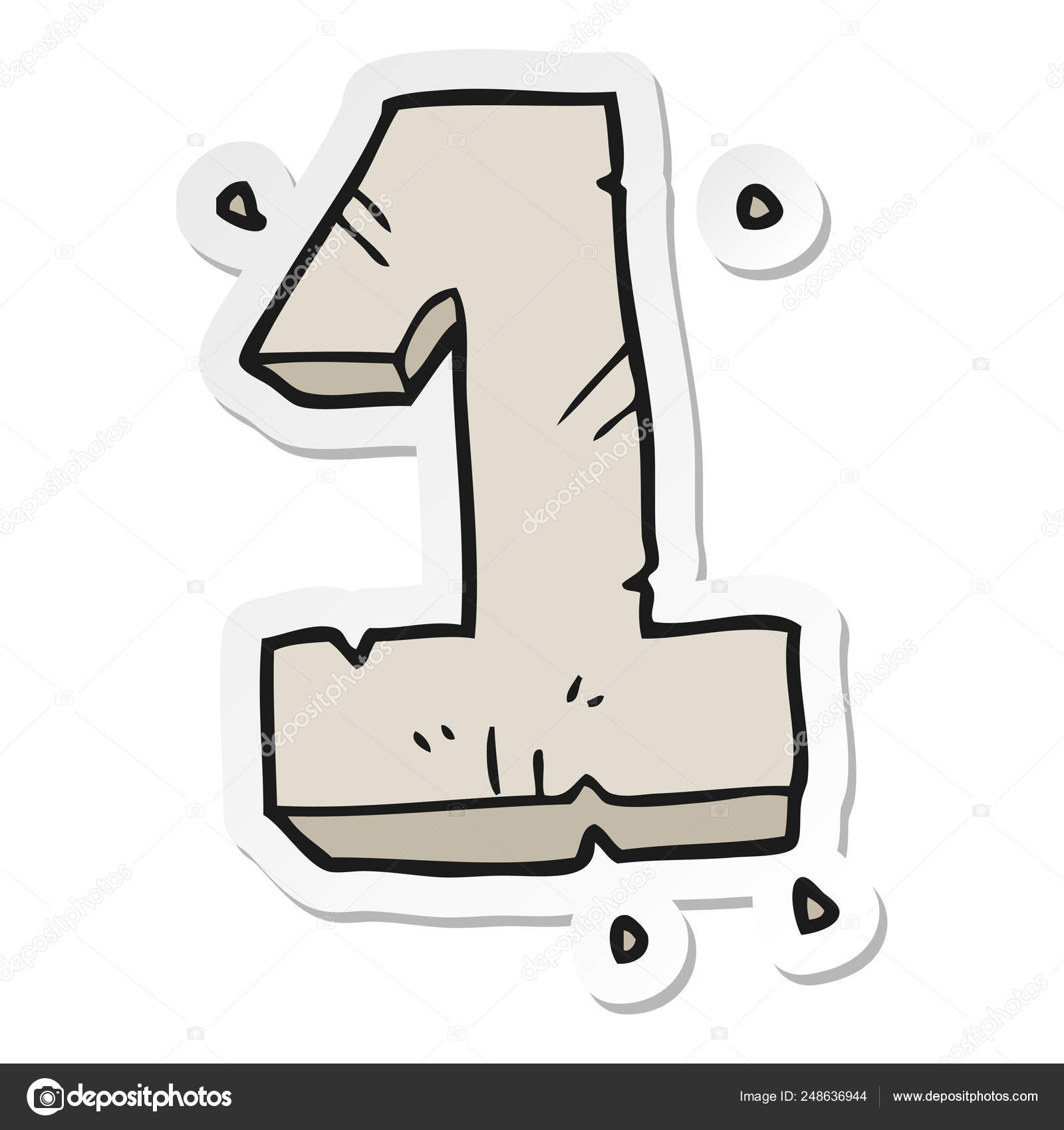 漫画石ナンバーワンのステッカー ストックベクター ©lineartestpilot 248636944