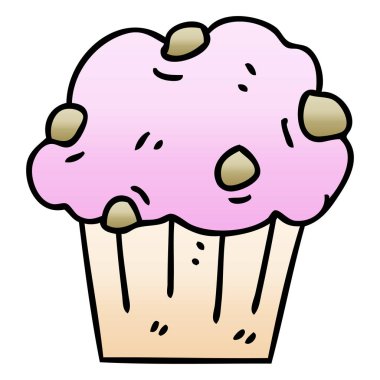 Degrade ilginç karikatür çikolatalı kek gölgeli