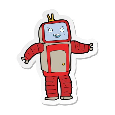 bir çizgi film robot Sticker