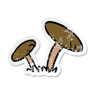 elle çizilmiş etiket karikatür doodle bazı mantar sıkıntılı