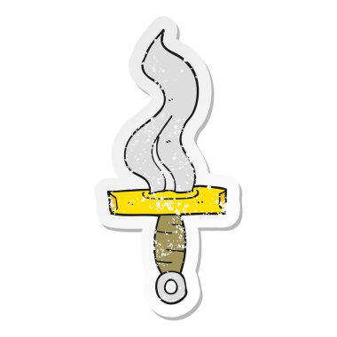 bir çizgi film hançer sıkıntılı etiket