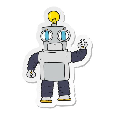 bir çizgi film robot Sticker