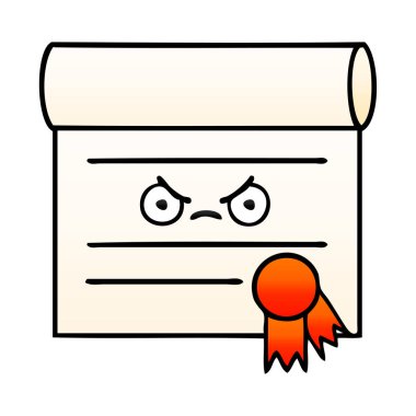 Degrade gölgeli karikatür sertifika