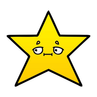 altın yıldız degrade gölgeli karikatür