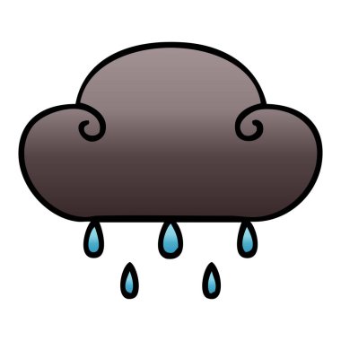 Degrade ilginç karikatür yağmur bulutu gölgeli