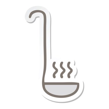 sevimli çizgi mutfak Kepçe etiketi