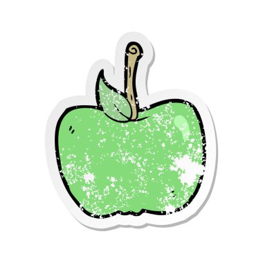 bir çizgi film Apple Retro sıkıntılı etiket