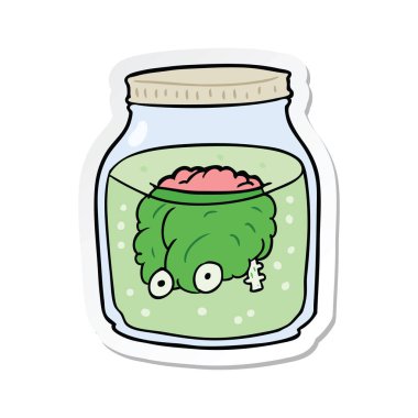 etiket kavanoza bir çizgi film ürkütücü beynin