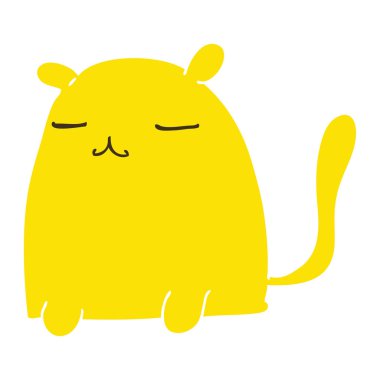 ilginç el çizilmiş karikatür kedi