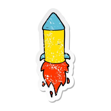 bir çizgi film roket sıkıntılı etiket