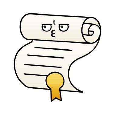 bir sözleşmenin degrade gölgeli çizgi film