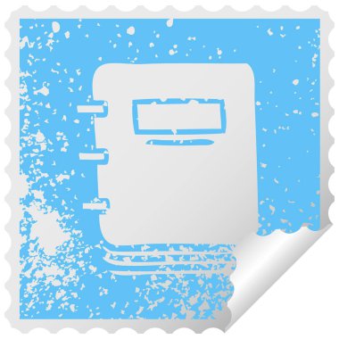 sıkıntılı kare etiketi simgesi not defteri peeling