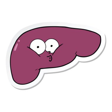 etiket bir karikatür meraklı karaciğer
