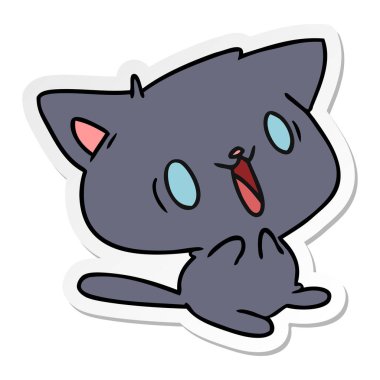 etiket şirin kawaii kedi çizgi film gösterimi