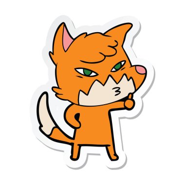 etiket akıllı karikatür tilki