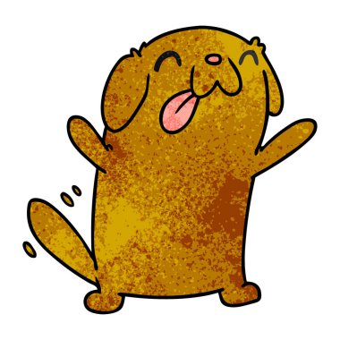 dokulu karikatür kawaii şirin bir köpek