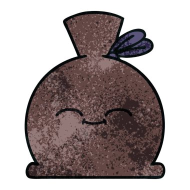 Retro grunge doku karikatür çuval